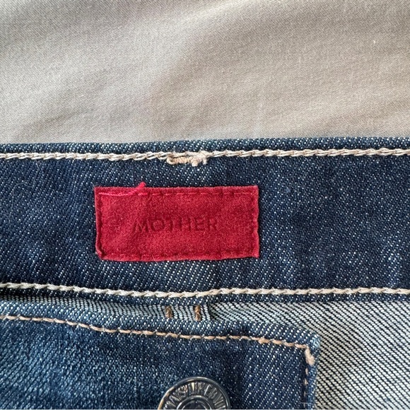 Mother Insider Crop Step Fray Speed Racer Red Side Stripe Jeans - Picture 9 of 16